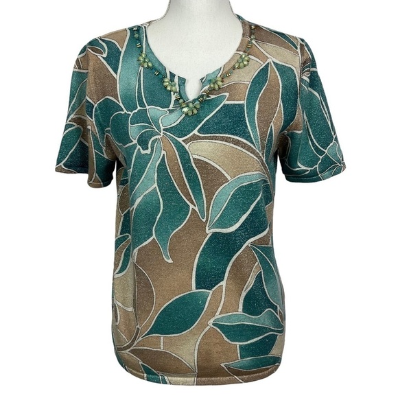 ALFRED DUNNER Women’s Pullover Sweater Top Sz Small Multi Color Beads/Embellish - Picture 1 of 9